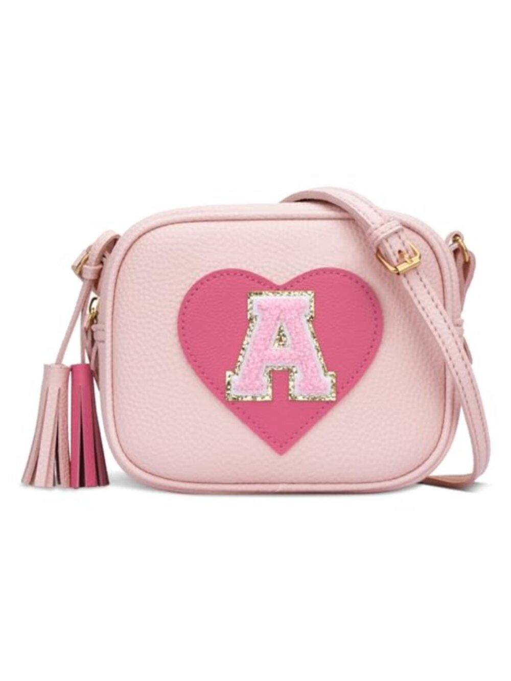 KKXIU Girls Heart Crossbody Bag Vegan Leather Tassel Purse